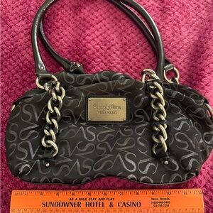 Simply Vera Vera Wang Black and Gray Shoulder Bag